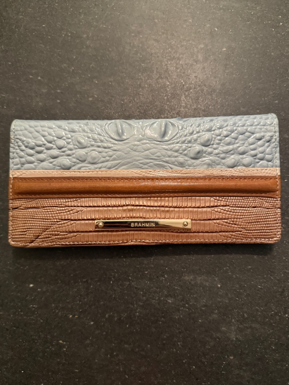 Brahmin Ady Multi Texture Croc Leather Wallet